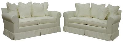 Two Marquis loveseats in Sunbrella