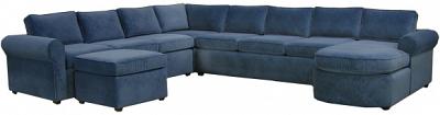 Yeats Sectional Sofa - Dark Blue