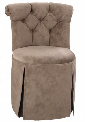 Emily Swivel Vanity Chair with Kick-Pleat Skirt